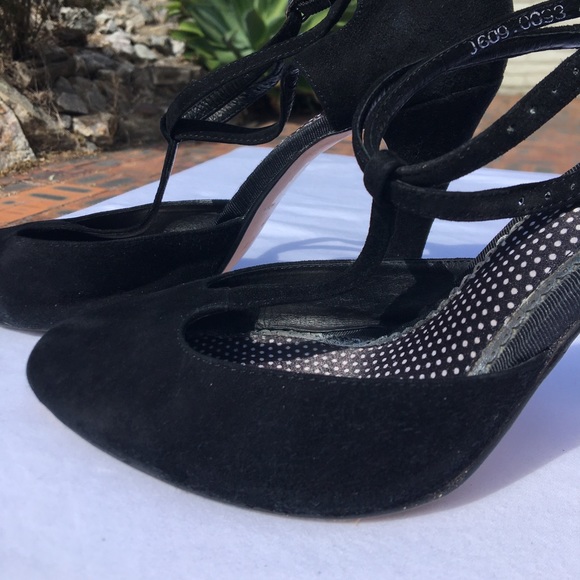 Jigsaw Black Suede Leather Mary Jane Pump Heels Size 10 - Picture 3 of 16